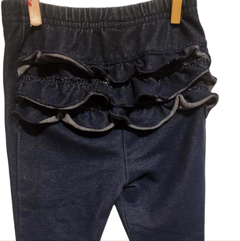 Girls blue leggings with ruffles